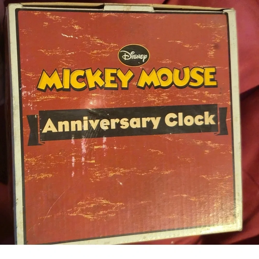 Disney Mickey Mouse Anniversary Clock Porcelain Base Glass Dome DS20775 New